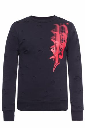 Bluza 'my way' z dziurami i wszytym napisem, zdjęcie 1 Bluza 'my way' z dziurami i wszytym napisem od Philipp Plein